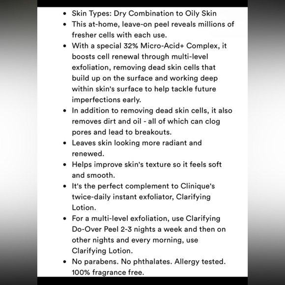 Clinique Clarifying Do Over Peel - 1 oz NEW Exfoliating dry combination to oily - Picture 9 of 9